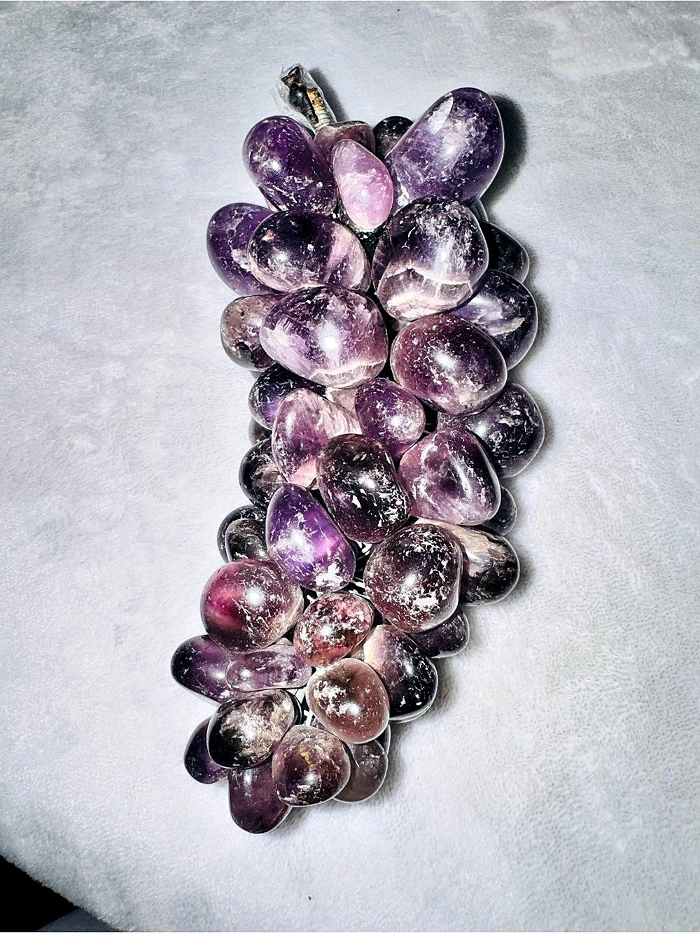 Vintage Amethyst Game-stone Grape in vine MCM Italian decor
